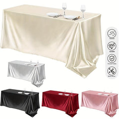 Polyester Tablecloth Satin Table Cover Hotel Banquet Wedding Decoration
