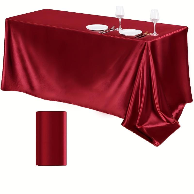 Polyester Tablecloth Satin Table Cover Hotel Banquet Wedding Decoration