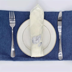 6pcs Leaf Napkin Ring Silvery Napkin Buckle For Table Setting