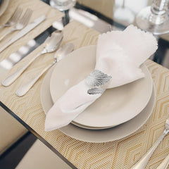 6pcs Leaf Napkin Ring Silvery Napkin Buckle For Table Setting