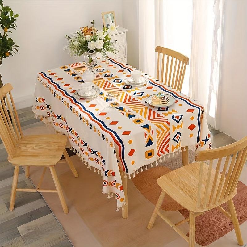 Bohemian Tablecloth Waterproof Table Cover for Picnics Camping Weddings