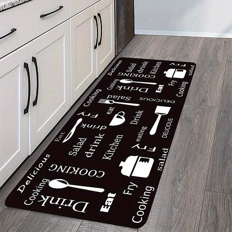Non Slip Gothic Pattern Kitchen Rug 23.62 x 70.86 Inches