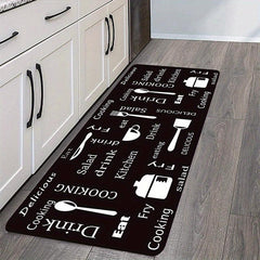Non Slip Gothic Pattern Kitchen Rug 23.62 x 70.86 Inches