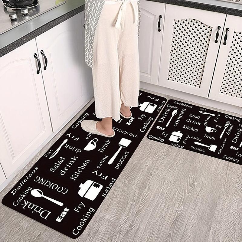 Non Slip Gothic Pattern Kitchen Rug 23.62 x 70.86 Inches