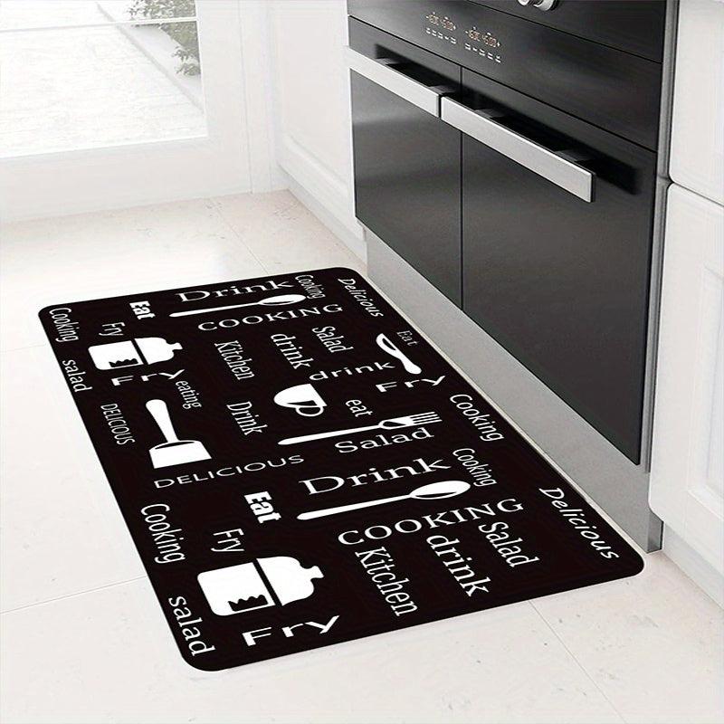 Non Slip Gothic Pattern Kitchen Rug 23.62 x 70.86 Inches
