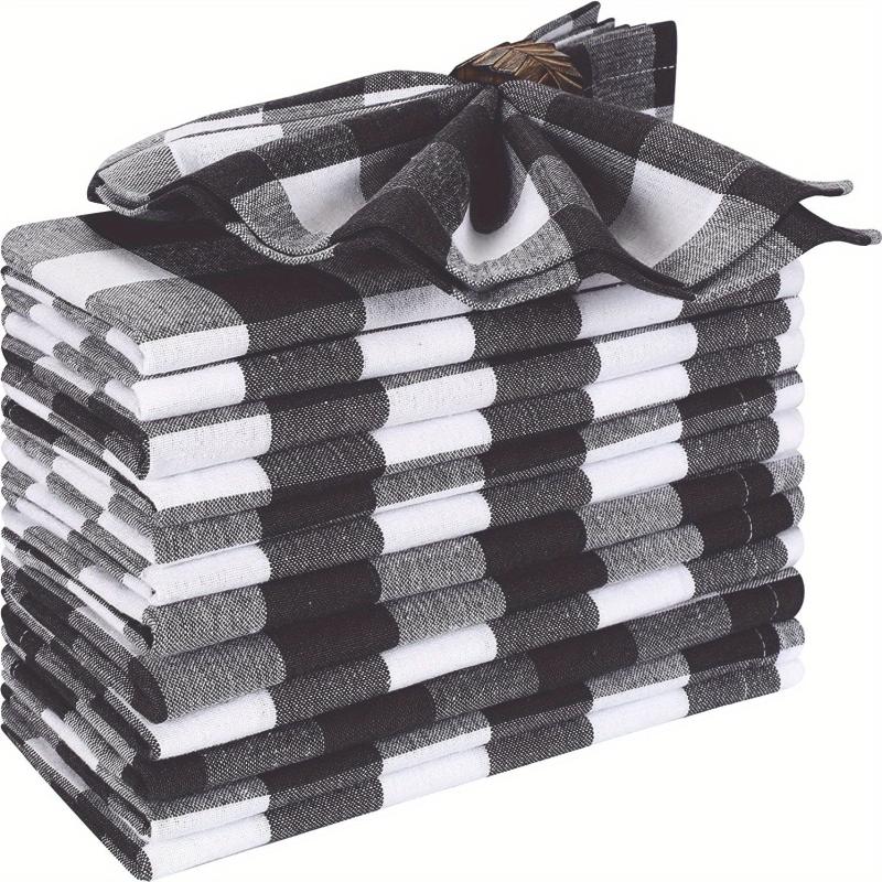 10pcs Christmas Plaid Napkins for Farmhouse Dining