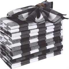 10pcs Christmas Plaid Napkins for Farmhouse Dining