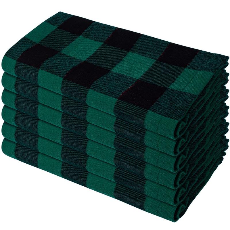10pcs Christmas Plaid Napkins for Farmhouse Dining