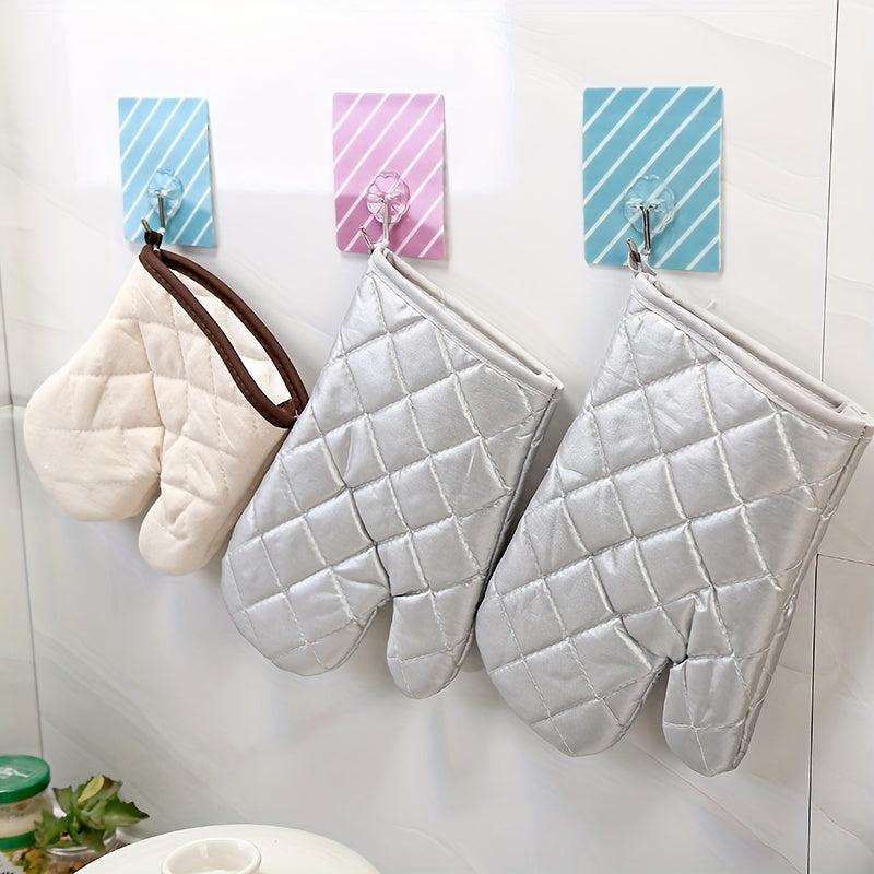 2pcs Heat Resistant Cotton Oven Mitts Double Layer Insulation Gloves