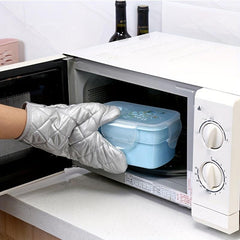 2pcs Heat Resistant Cotton Oven Mitts Double Layer Insulation Gloves