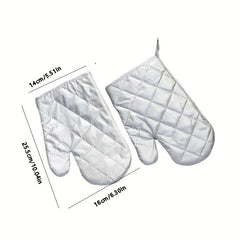 2pcs Heat Resistant Cotton Oven Mitts Double Layer Insulation Gloves