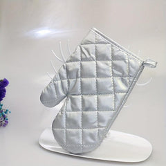 2pcs Heat Resistant Cotton Oven Mitts Double Layer Insulation Gloves