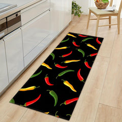 Non Slip Spice Pattern Kitchen Rug Stain Resistant Waterproof Mat