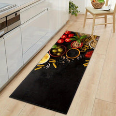 Non Slip Spice Pattern Kitchen Rug Stain Resistant Waterproof Mat