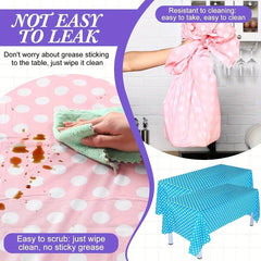 Polka Dot Plastic Table Cloth Mouse Theme Table Cover