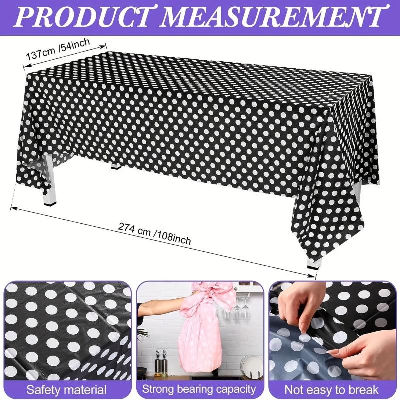 Polka Dot Plastic Table Cloth Mouse Theme Table Cover