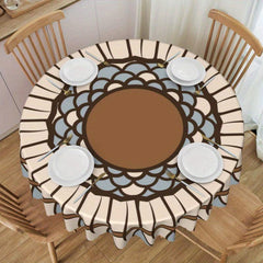 Boho Round Tablecloth 60 Inch Floral Stain Resistant Absorbent