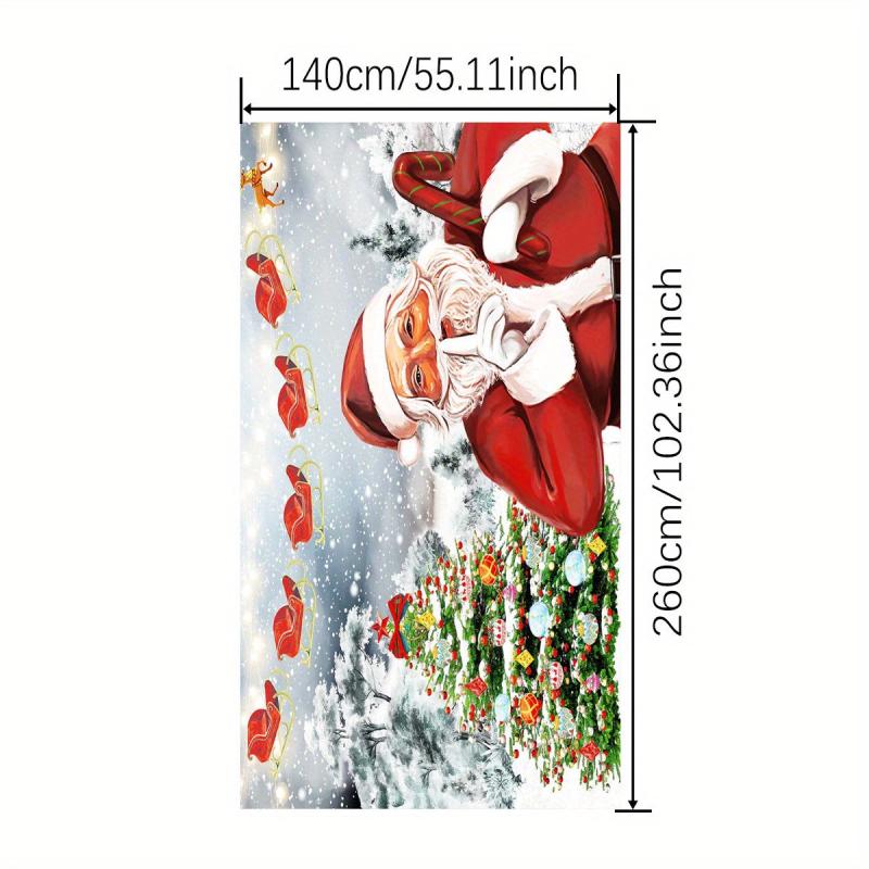 Polyester Merry Christmas Table Cloth Santa Claus Pattern Table Cover