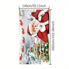 Polyester Merry Christmas Table Cloth Santa Claus Pattern Table Cover