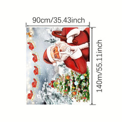 Polyester Merry Christmas Table Cloth Santa Claus Pattern Table Cover