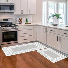 2pcs Anti Fatigue Kitchen Rugs Absorbent Non Slip Mat