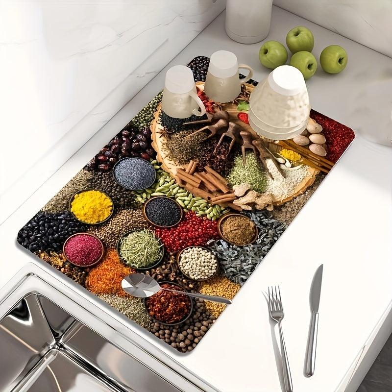 Quick Drying Kitchen Countertop Drain Pad Absorbent Mat