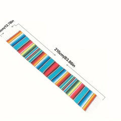 Mexican Style Rainbow Striped Table Runner for Gay Pride