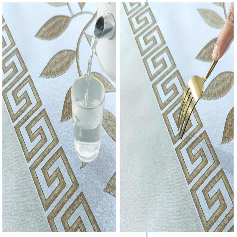 Leaf Pattern PVC Tablecloth Waterproof Table Cover