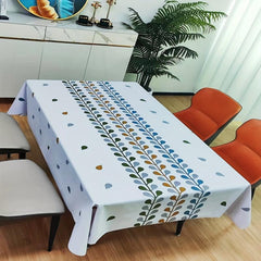 Leaf Pattern PVC Tablecloth Waterproof Table Cover