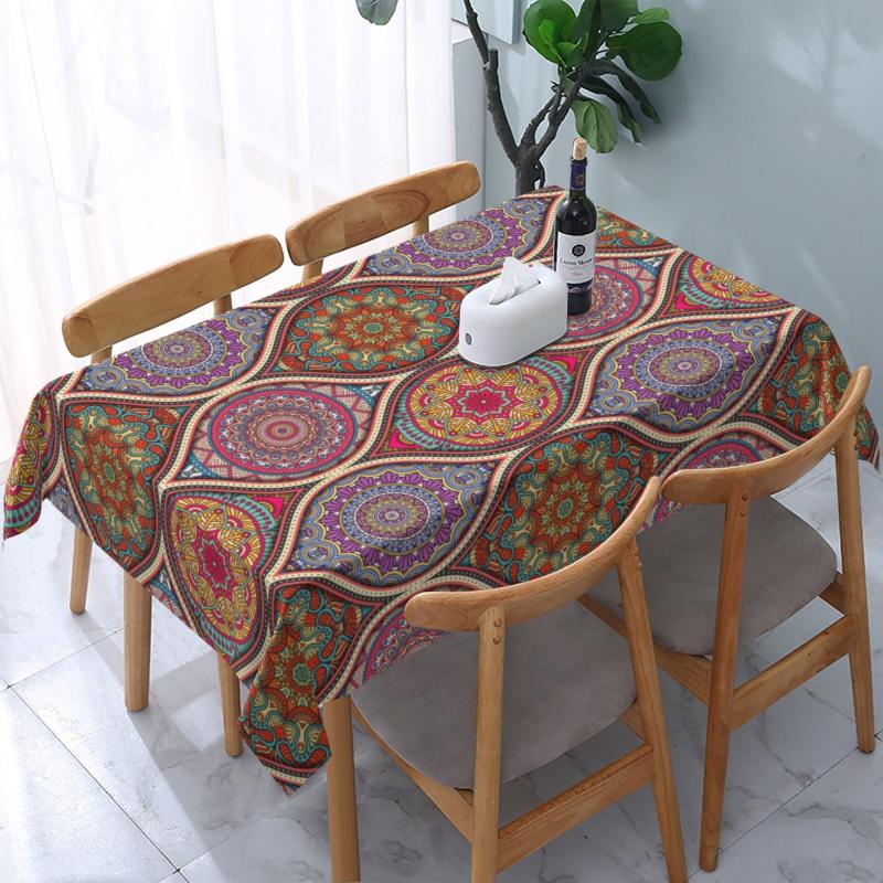 Polyester Bohemian Tablecloth Stain Resistant for Indian Party