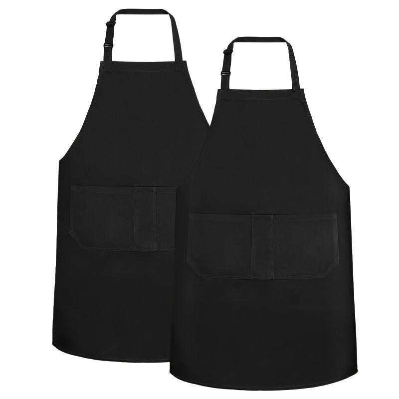 2pcs Canvas Work Apron Adjustable for Kitchen Restaurant BBQ