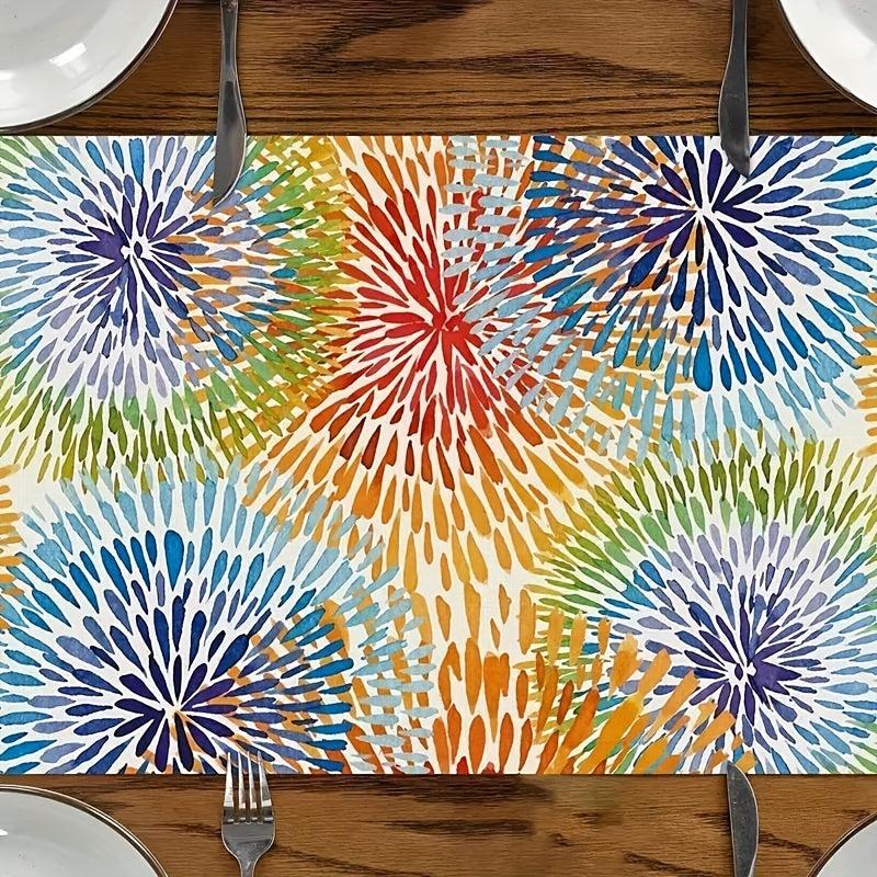Polyester Table Runner Linen Rainbow Spring Summer Seasonal Table Runner