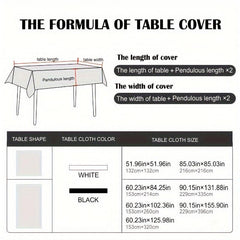 Polyester Square Tablecloth Waterproof Table Cover Rectangle Style