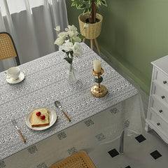 Boho Crochet Lace Tablecloth With Tassel Stripe