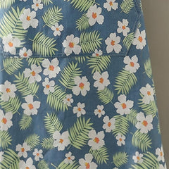 Adjustable Linen Flower Apron With Pockets - Stain Resistant Halter Apron