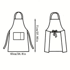 Adjustable Linen Flower Apron With Pockets - Stain Resistant Halter Apron