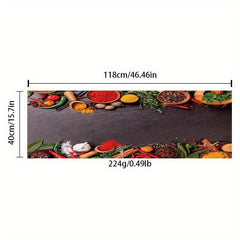 Spice Printed Kitchen Rugs Absorbent Non Slip Cushioned Floor Mat