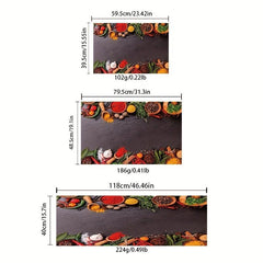 Spice Printed Kitchen Rugs Absorbent Non Slip Cushioned Floor Mat