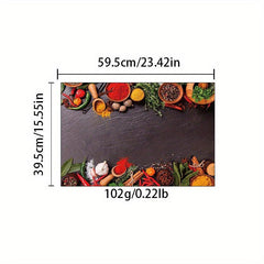 Spice Printed Kitchen Rugs Absorbent Non Slip Cushioned Floor Mat