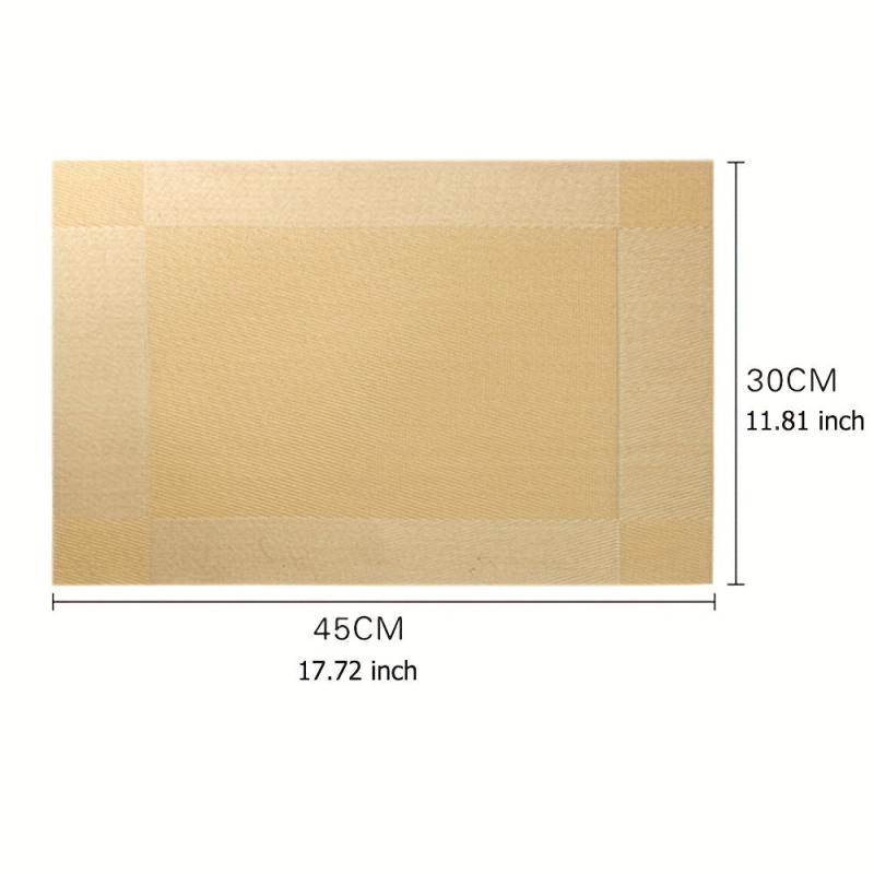 6pcs Non Slip Heat Resistant Placemats Washable Vinyl Table Mats