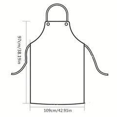 Linen Apron Double Spaghetti Straps with Pockets