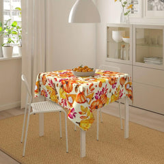 Thanksgiving Pumpkin Pattern Tablecloth Round Polyester Anti-stain Washable