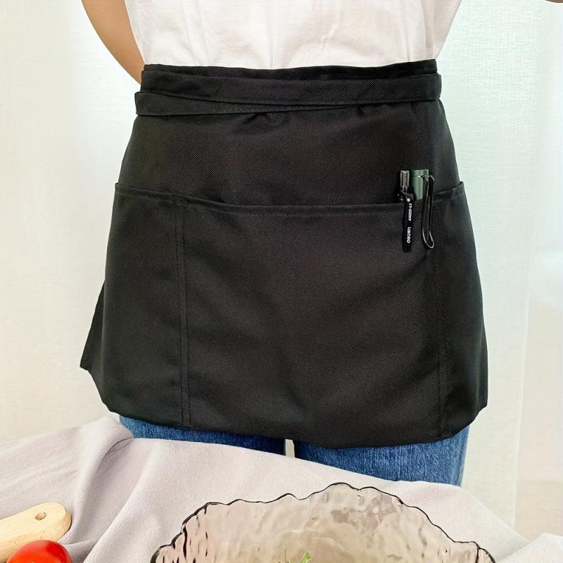 Stain Resistant Polyester Server Apron with Pockets for Chefs Cooks Bakers