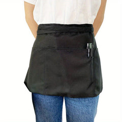 Stain Resistant Polyester Server Apron with Pockets for Chefs Cooks Bakers