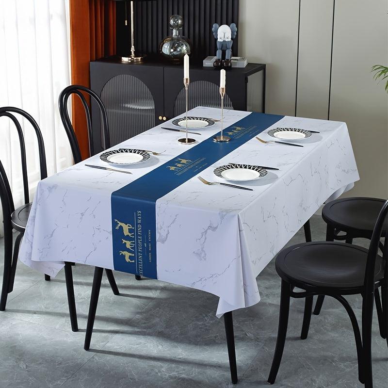 Deluxe Sense Light Vinyl Table Cloth Waterproof PVC Table Cover
