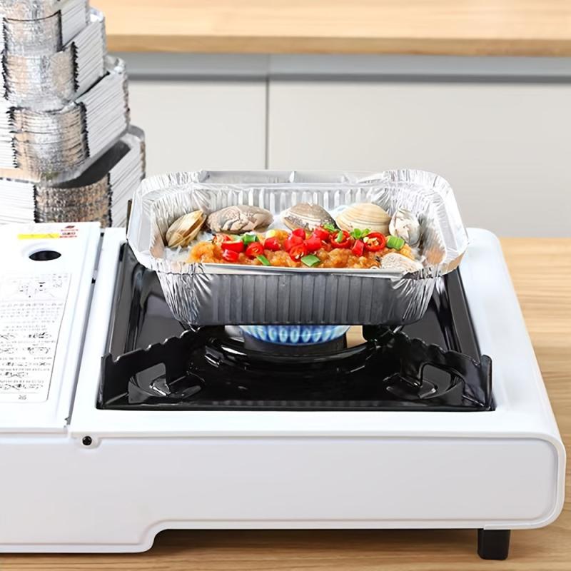 50pcs Aluminum Bread Pans Disposable Baking Foil Box Non Stick Waterproof Paper