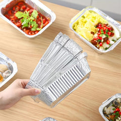 50pcs Aluminum Bread Pans Disposable Baking Foil Box Non Stick Waterproof Paper