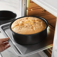 1pc Round Cake Pan 4'' 6'' 8'' Carbon Steel High Temperature Resistant