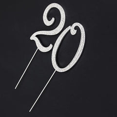 Shinning Diamond Number Cake Topper for Birthday Party Dessert Age Toppers