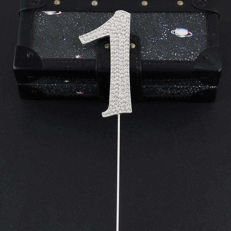Shinning Diamond Number Cake Topper for Birthday Party Dessert Age Toppers